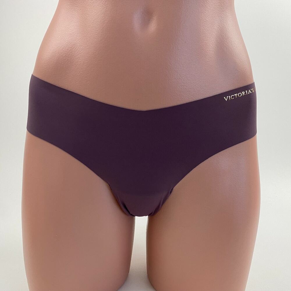 Victoria's Secret Mesh Back VS Printed Thong / String Burgundy Size S NWT